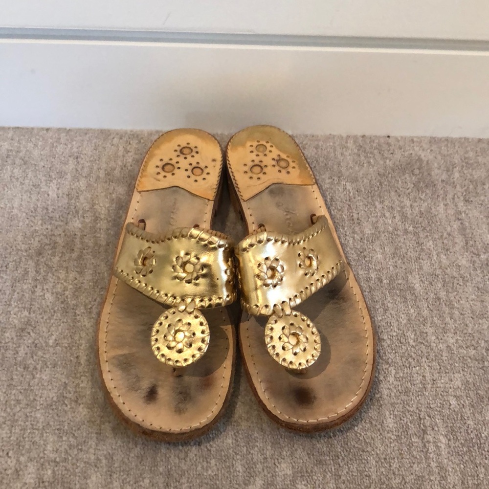 Gold jack rogers sandals